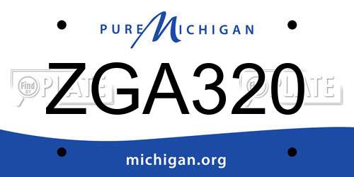 ZGA320 Michigan License Plate