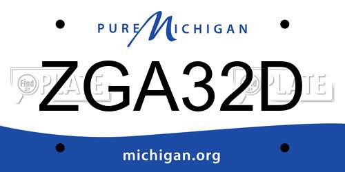 ZGA32D Michigan License Plate