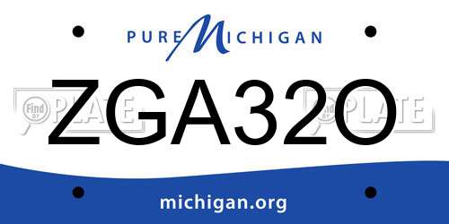 ZGA32O Michigan License Plate