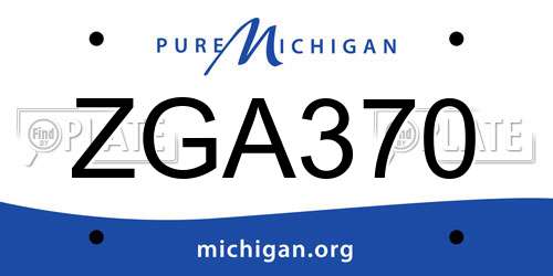 ZGA370 Michigan License Plate