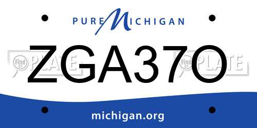 ZGA37O Michigan License Plate