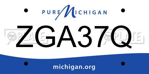 ZGA37Q Michigan License Plate