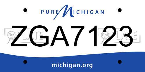 ZGA7123 Michigan License Plate