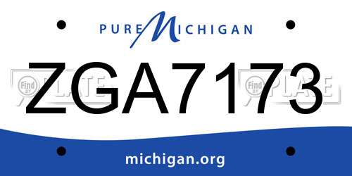 ZGA7173 Michigan License Plate