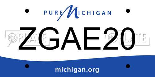 ZGAE20 Michigan License Plate