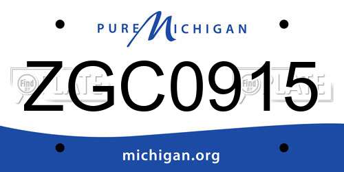 ZGC0915 Michigan License Plate
