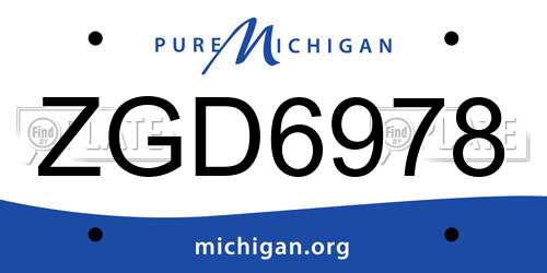 ZGD6978 Michigan License Plate