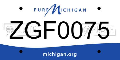 ZGF0075 Michigan License Plate