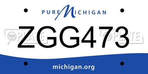 ZGG473 Michigan License Plate