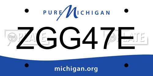 ZGG47E Michigan License Plate