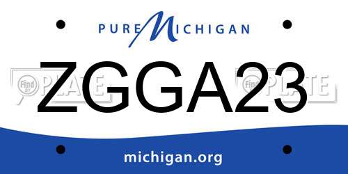 ZGGA23 Michigan License Plate