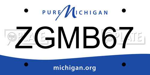 ZGMB67 Michigan License Plate
