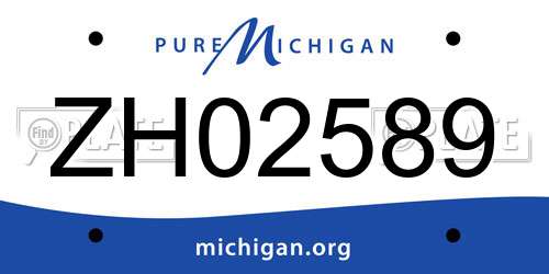ZH02589 Michigan License Plate