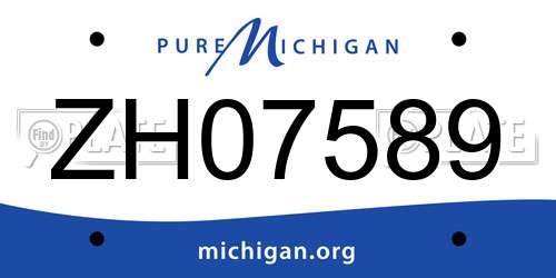 ZH07589 Michigan License Plate