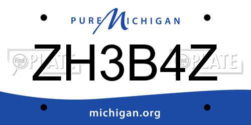 ZH3B4Z Michigan License Plate