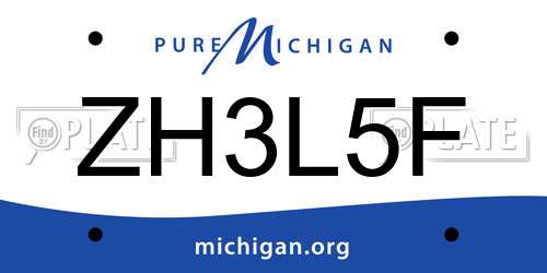 ZH3L5F Michigan License Plate