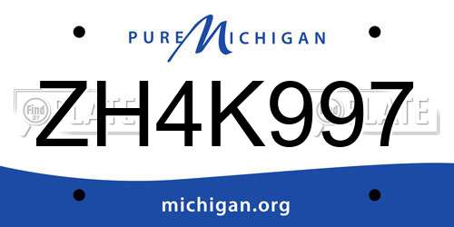 ZH4K997 Michigan License Plate