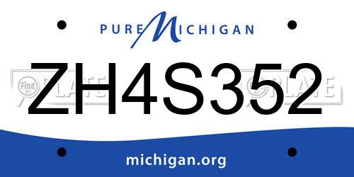 ZH4S352 Michigan License Plate