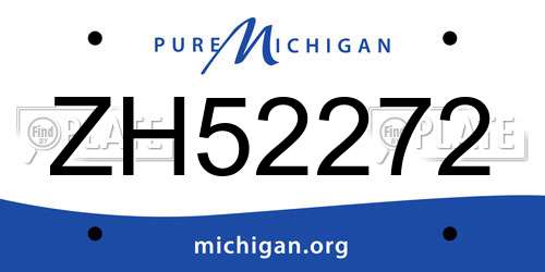ZH52272 Michigan License Plate