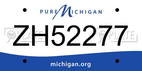 ZH52277 Michigan License Plate