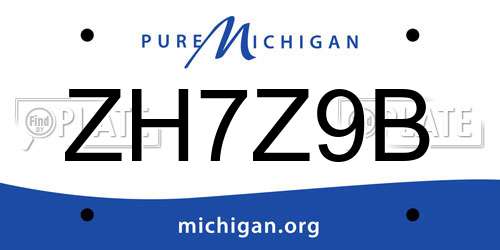 ZH7Z9B Michigan License Plate