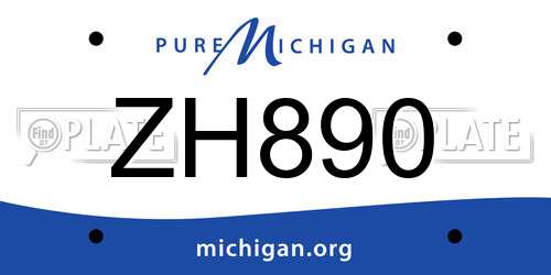 ZH890 Michigan License Plate