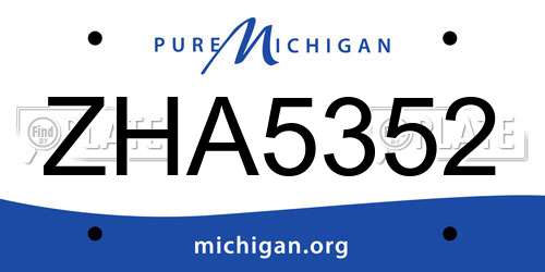 ZHA5352 Michigan License Plate