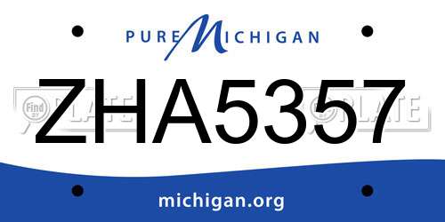 ZHA5357 Michigan License Plate