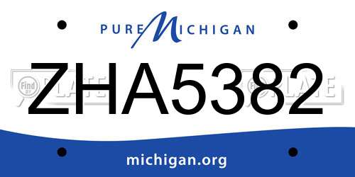 ZHA5382 Michigan License Plate