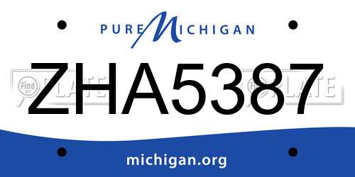 ZHA5387 Michigan License Plate