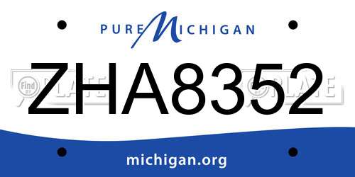 ZHA8352 Michigan License Plate