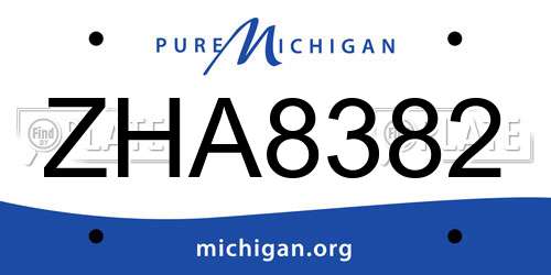ZHA8382 Michigan License Plate