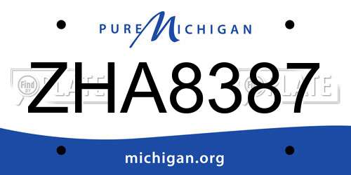 ZHA8387 Michigan License Plate