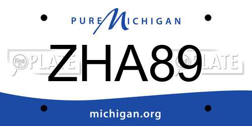 ZHA89 Michigan License Plate