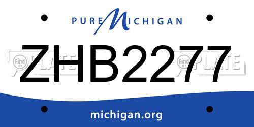 ZHB2277 Michigan License Plate