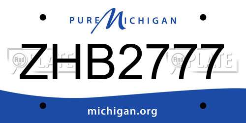 ZHB2777 Michigan License Plate