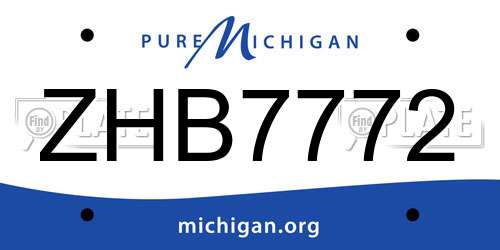 ZHB7772 Michigan License Plate