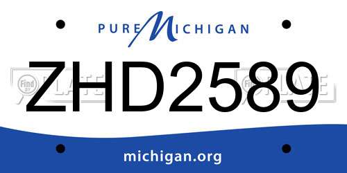 ZHD2589 Michigan License Plate