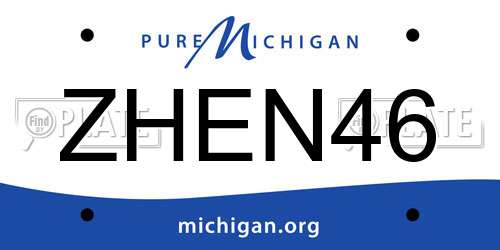 ZHEN46 Michigan License Plate