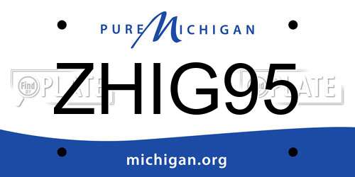 ZHIG95 Michigan License Plate