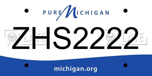 ZHS2222 Michigan License Plate