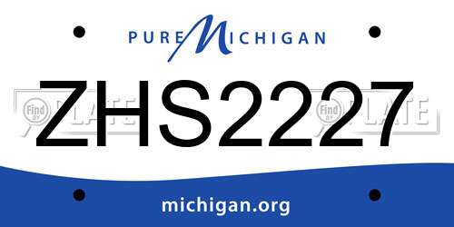 ZHS2227 Michigan License Plate