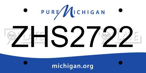 ZHS2722 Michigan License Plate