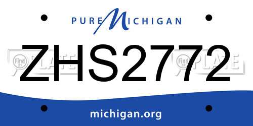 ZHS2772 Michigan License Plate