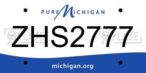 ZHS2777 Michigan License Plate
