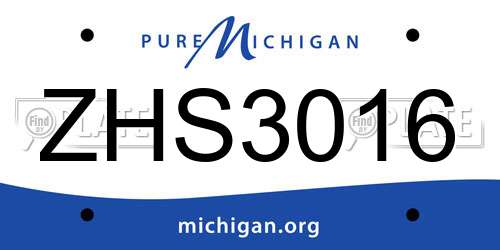 ZHS3016 Michigan License Plate