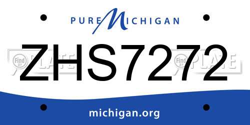 ZHS7272 Michigan License Plate