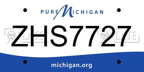 ZHS7727 Michigan License Plate