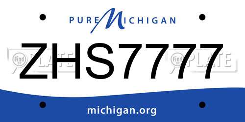 ZHS7777 Michigan License Plate