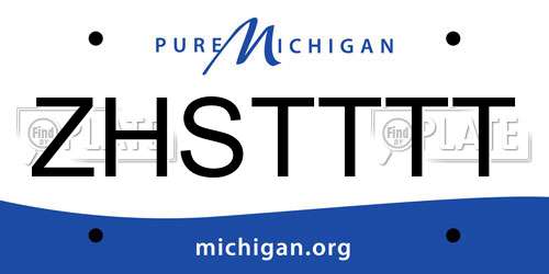 ZHSTTTT Michigan License Plate